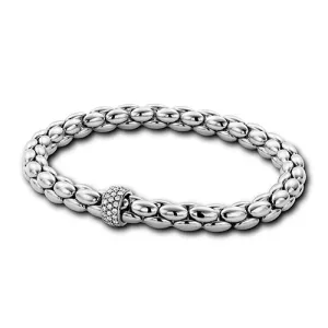 0.24ctw, 18K White Gold Tresore Stretch Bracelet