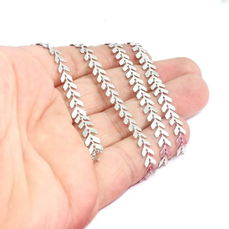 1 Meter Silver Plated  Chain Arrow Aircraft Leaf Chains Necklace Diy Jewelry Making Findings Wholesale Bulk