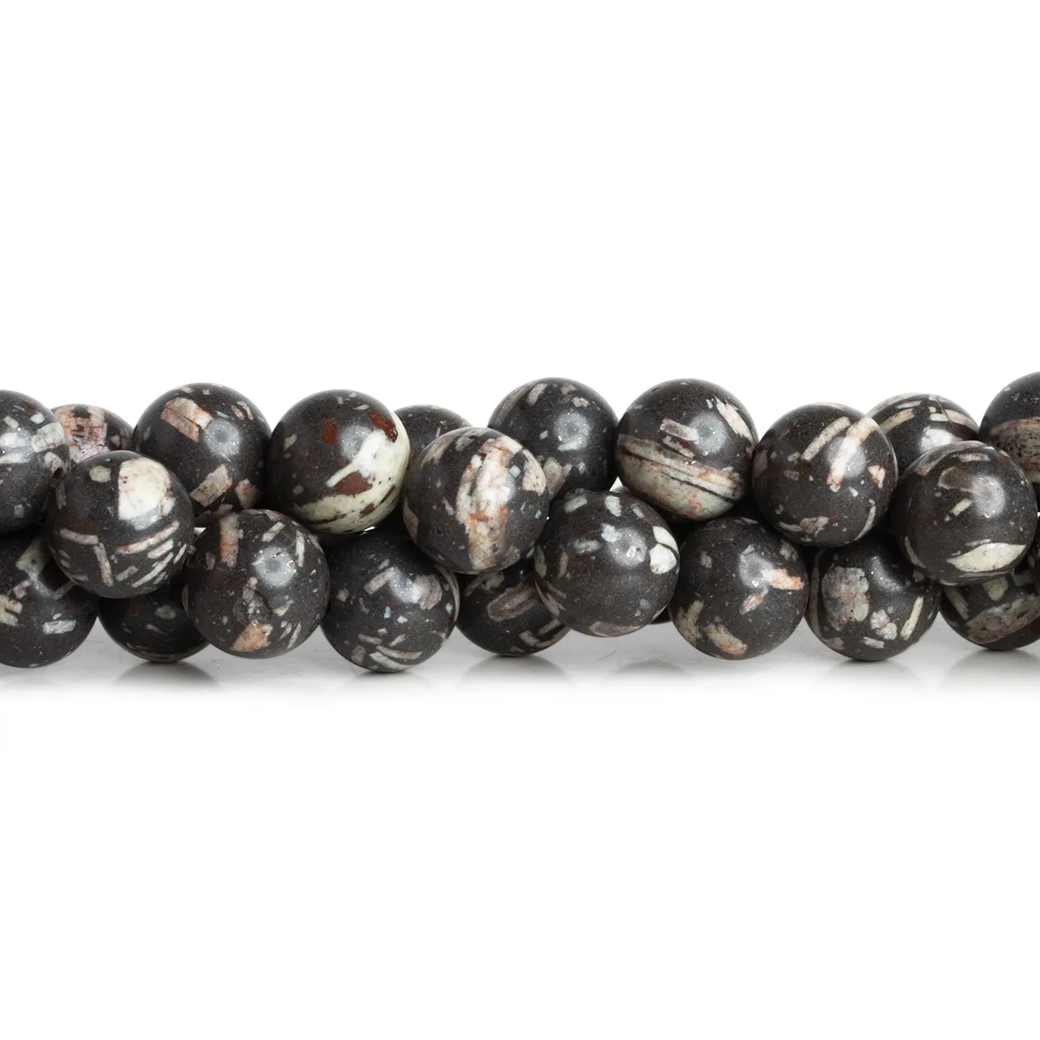 10mm Chocolate Marbled Agate Plain Rounds 15 inch 37 beads