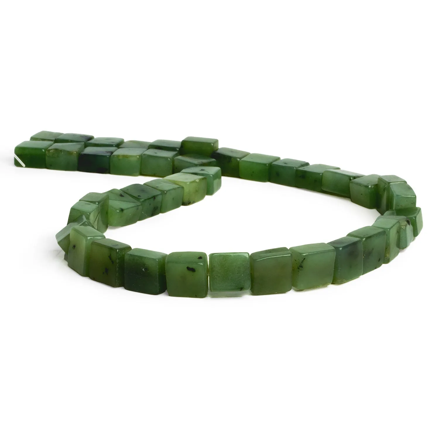 10mm Nephrite Jade Plain Rectangles 16 inch 37 beads