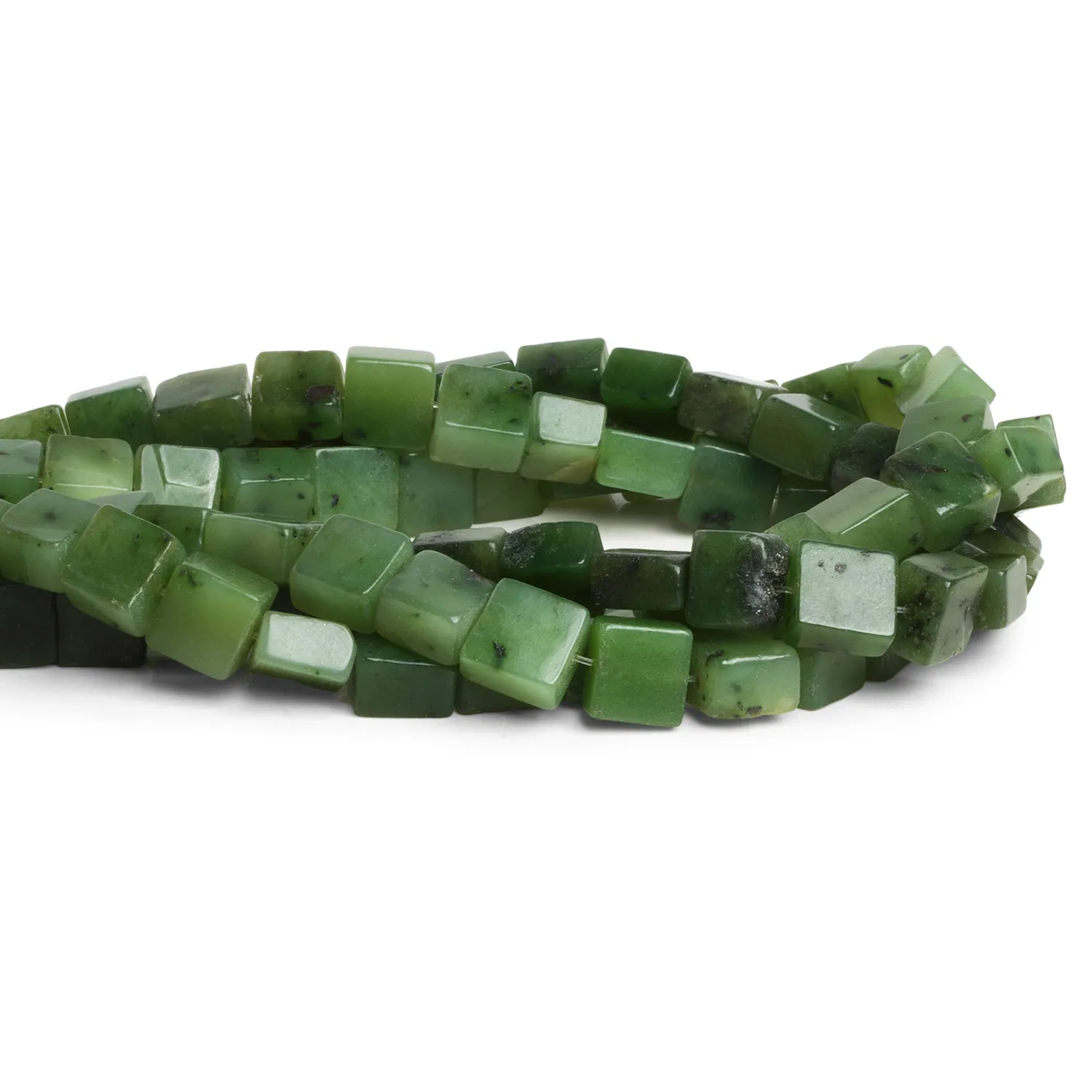 10mm Nephrite Jade Plain Rectangles 16 inch 37 beads