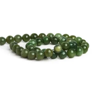 10mm Nephrite Jade Plain Rounds 16 inch 39 beads