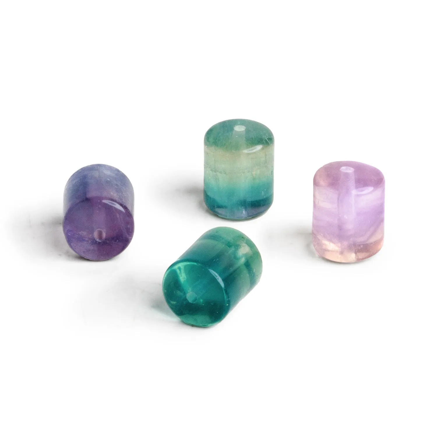 10x8mm Fluorite Plain Tubes Set of 4 Beads