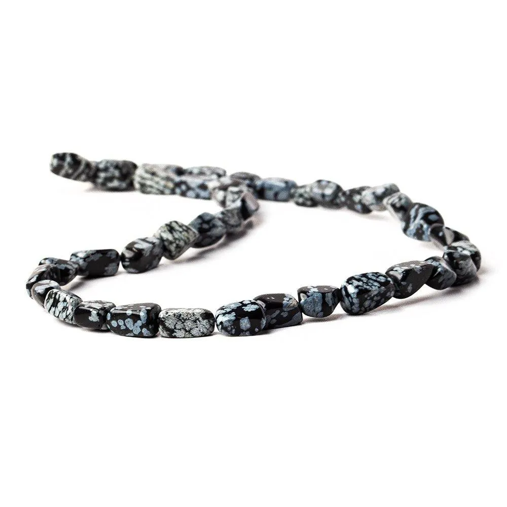 12mm Snowflake Obsidian Plain Nugget Beads 14 inch 38 beads