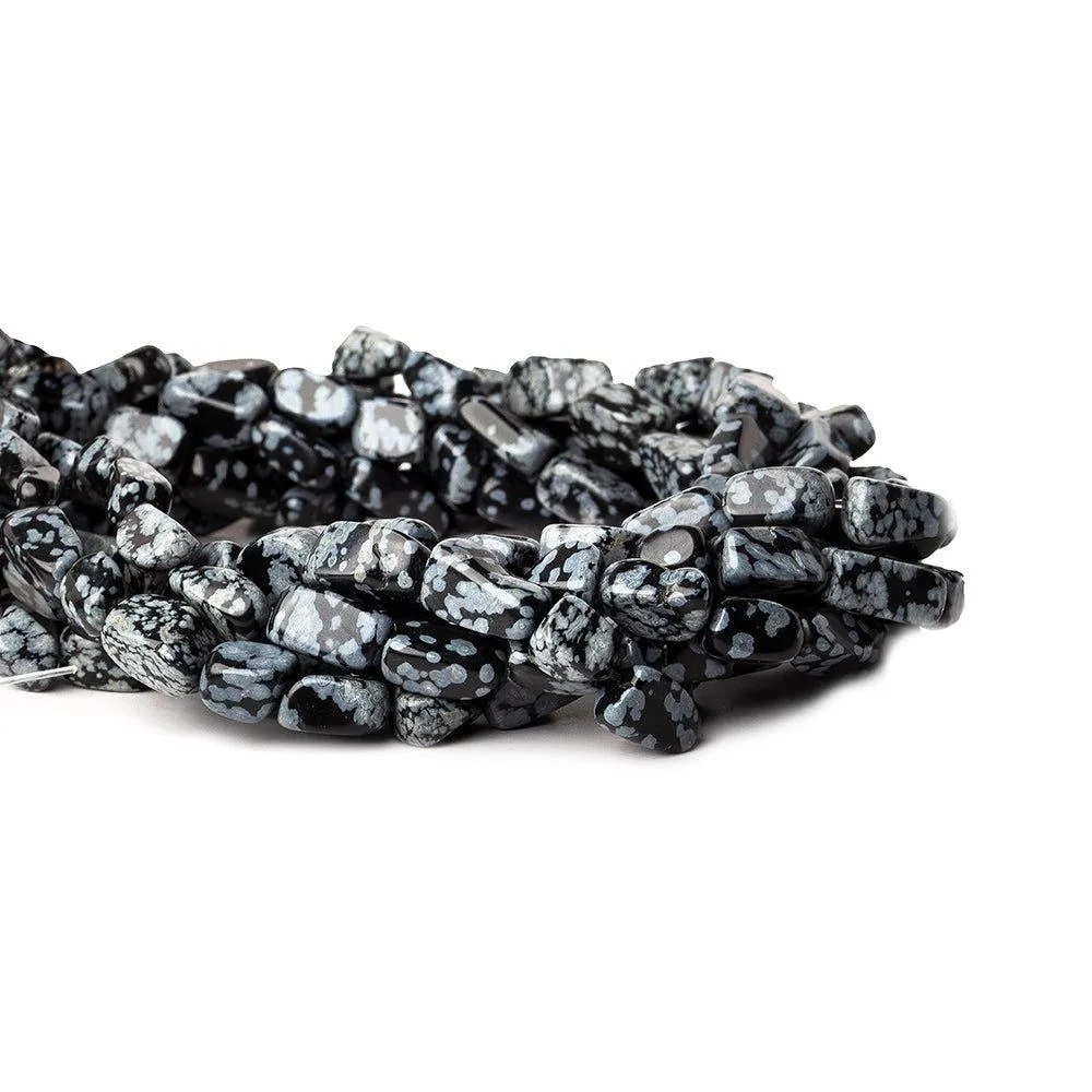 12mm Snowflake Obsidian Plain Nugget Beads 14 inch 38 beads