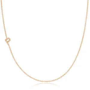 14K GOLD ASYMMETRICAL LETTER NECKLACE - P