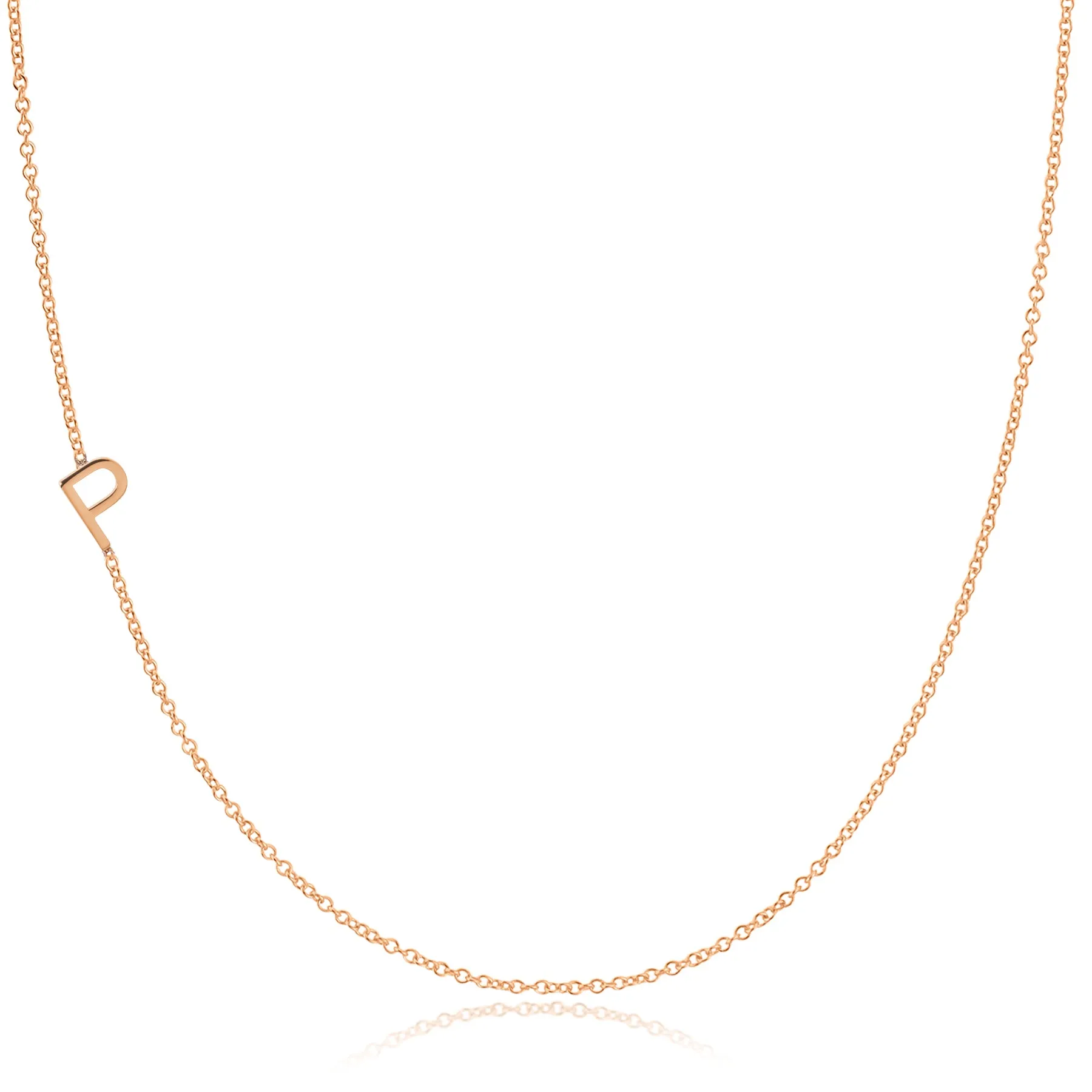 14K GOLD ASYMMETRICAL LETTER NECKLACE - P