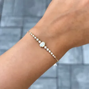 14K GOLD DIAMOND CLARISSA OVAL BRACELET