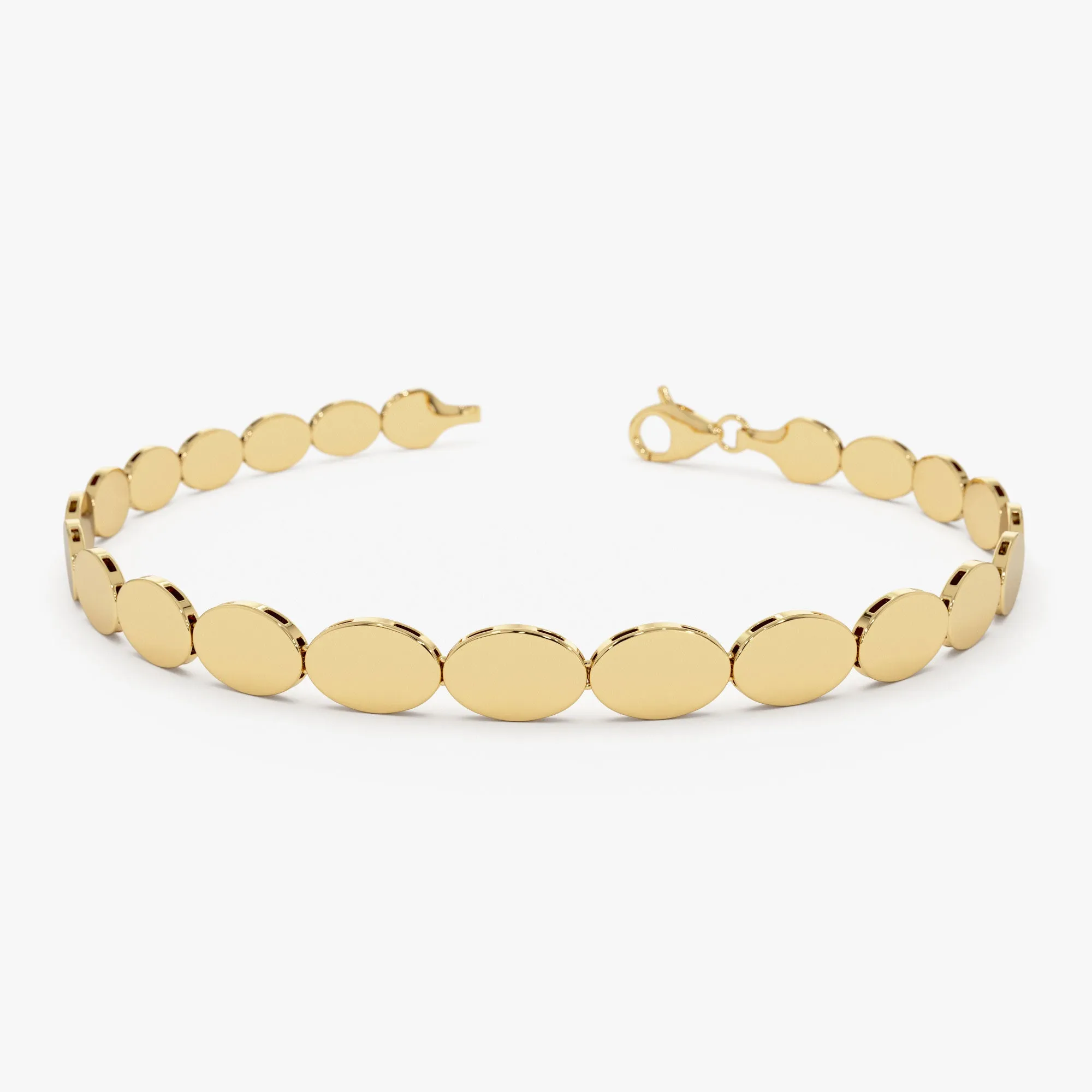 14k Gold Oval Link Stacking Bracelet