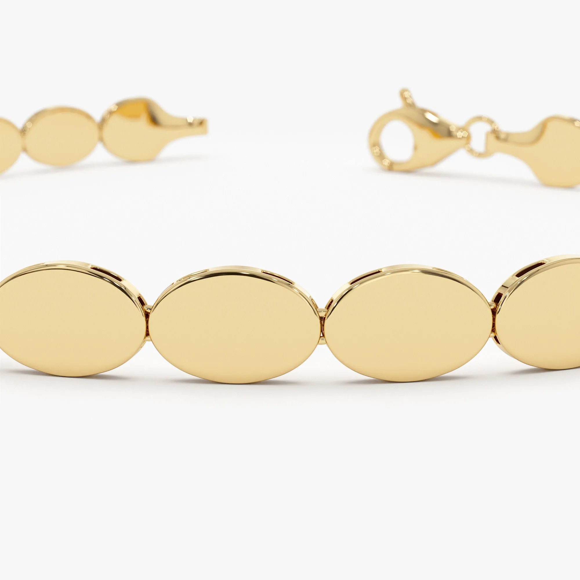 14k Gold Oval Link Stacking Bracelet