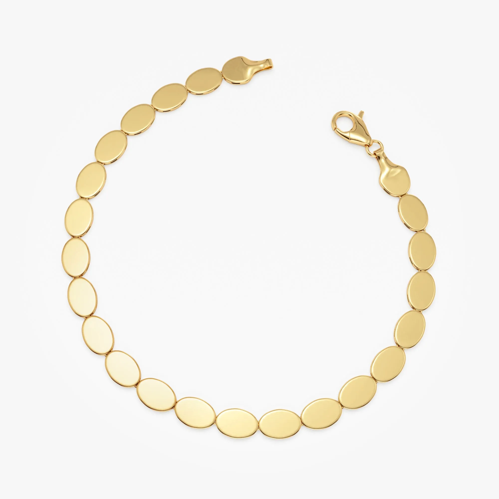 14k Gold Oval Link Stacking Bracelet