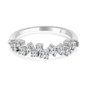 14k Round Diamond Cluster Band