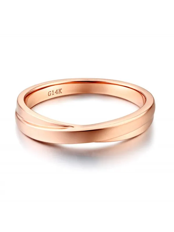 14K Solid Rose Gold Men Wedding Band Ring