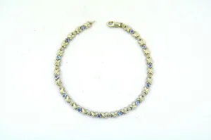 14KW 7.5IN 1CTTW Tanzanite and 5/8CTTW Diamond "X" Bracelet 7G