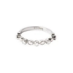 18ct White Gold Half-Eternity Diamond Ring with Bezel Setting MCS4675