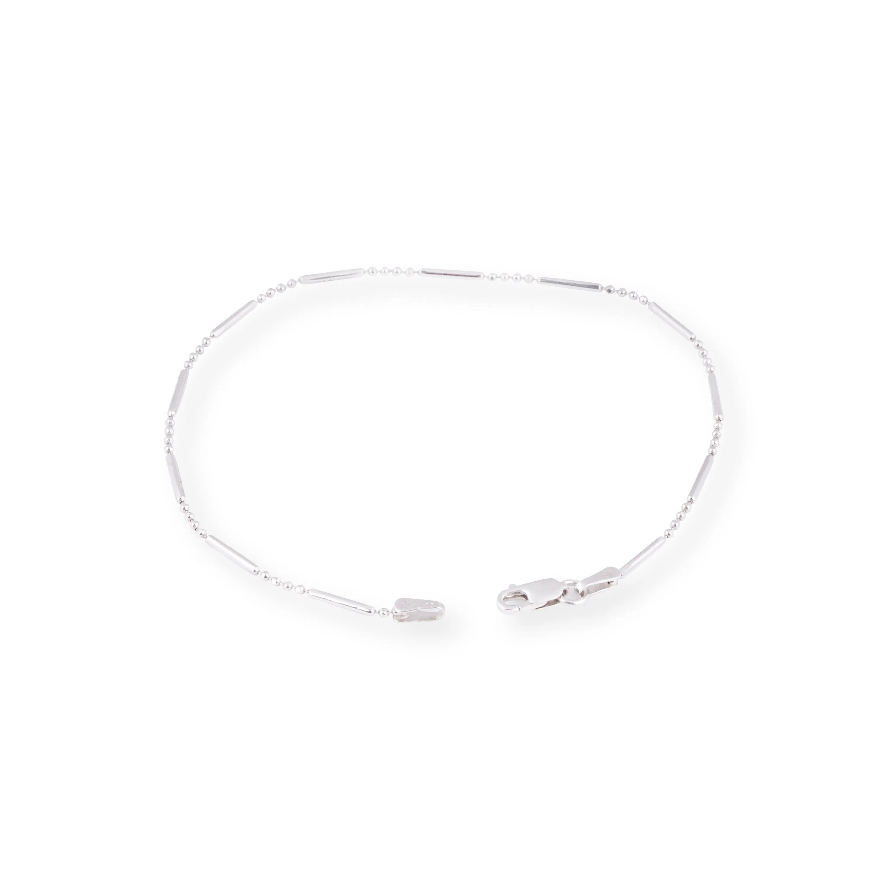 18ct White Gold Minimal Bracelet with Lobster Clasp LBR-8522