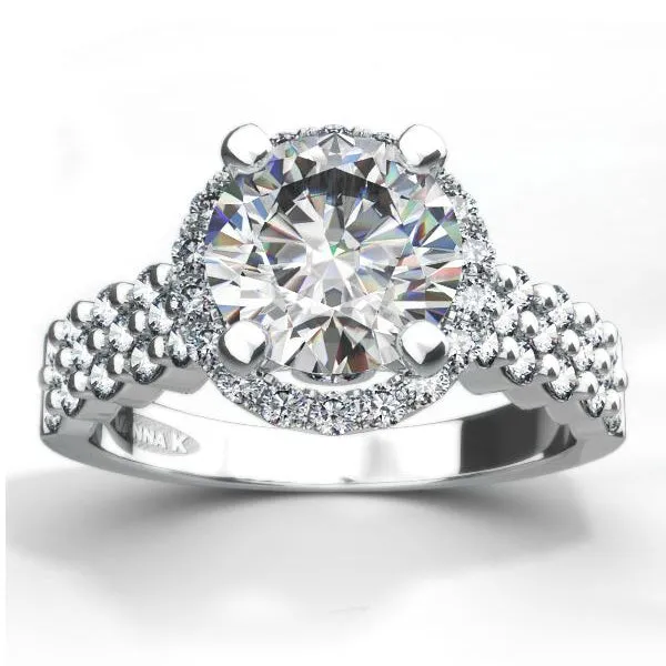 18K White Gold Diamond Engagement Ring