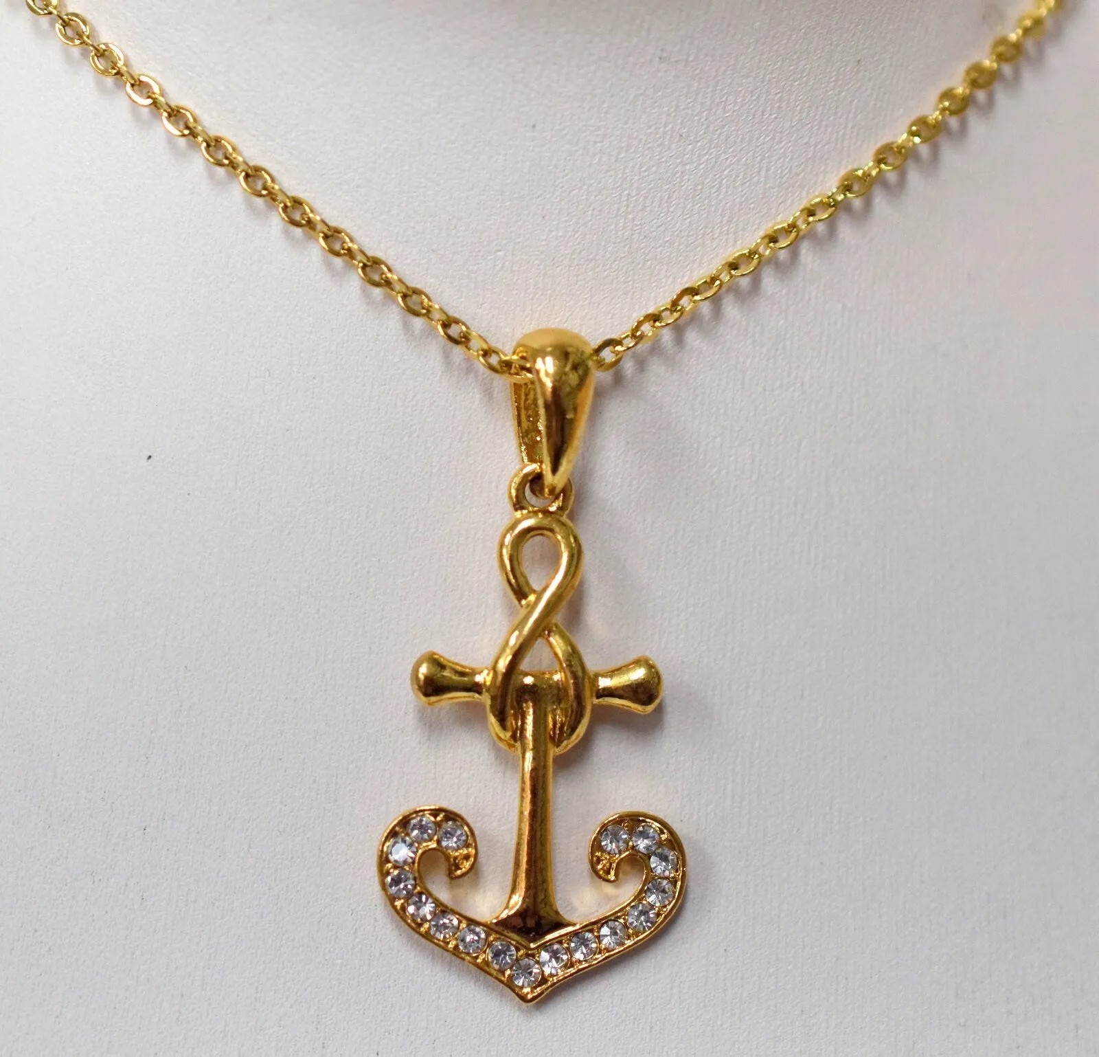 18Kt as Gold Filled* Anchor Pendant Charm with Zircon Size 46x22mm as Gold Filled* Pendant For Jewelry Making GP154