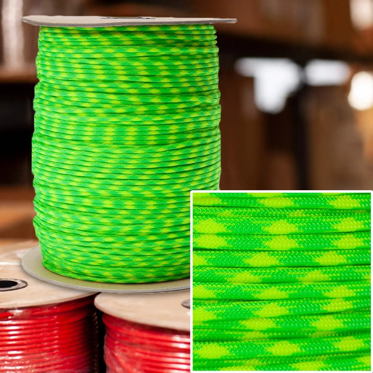 550 Paracord in Dayglow -  1000' Spool