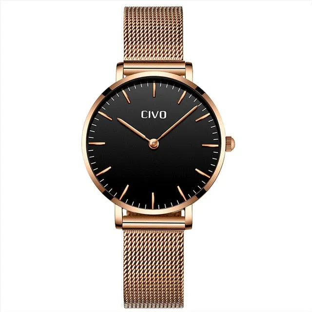 8011C | Quartz Women Watch | Mesh Band