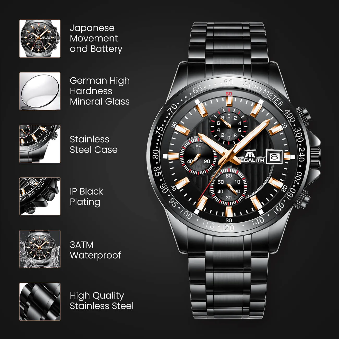 8033M | Quartz Men Watch | Stainless Steel Band