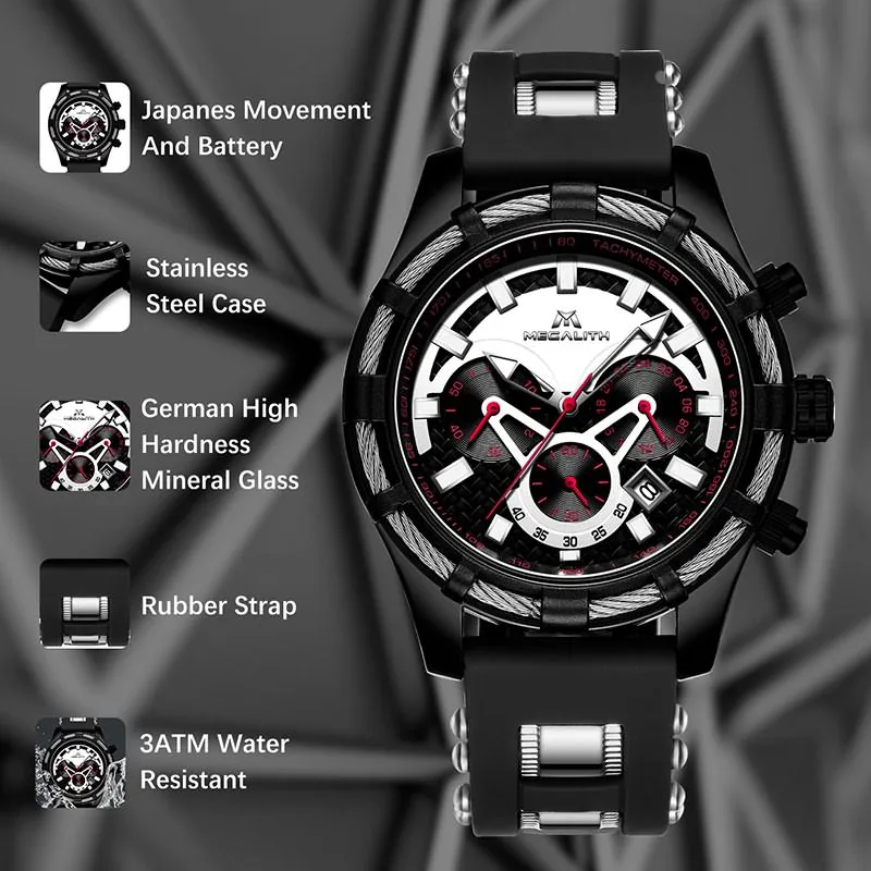 8042M | Quartz Men Watch | Rubber Band