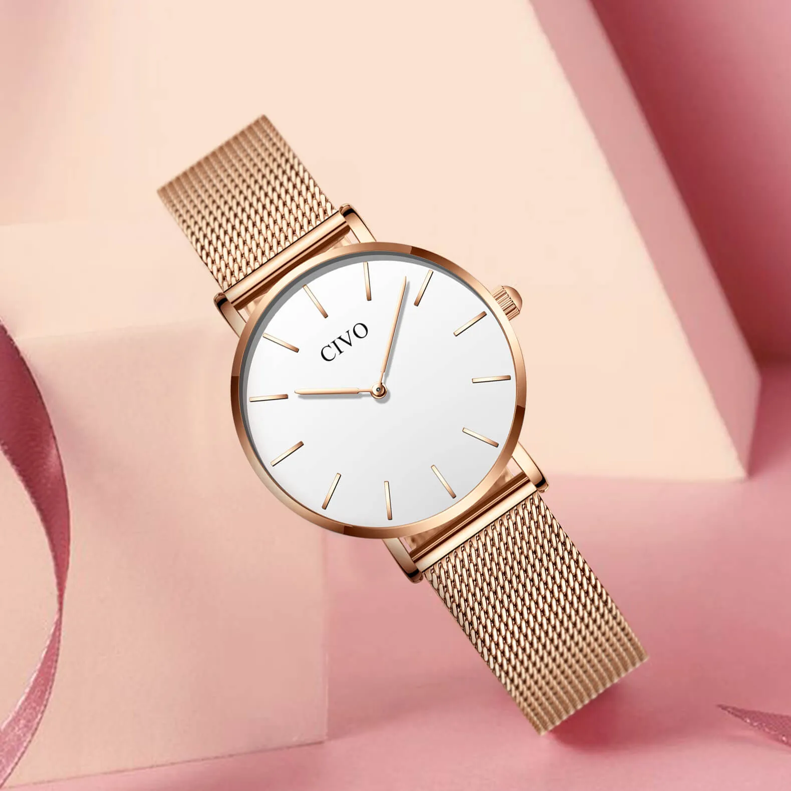 8084C | Quartz Women Watch | Mesh Band