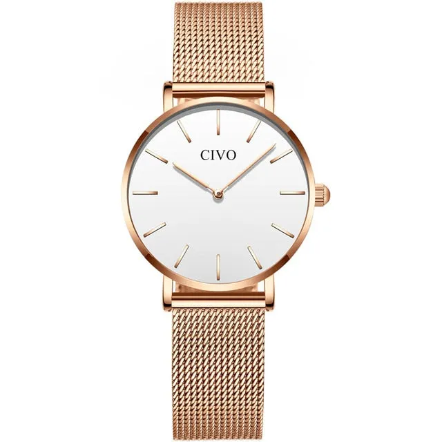 8084C | Quartz Women Watch | Mesh Band