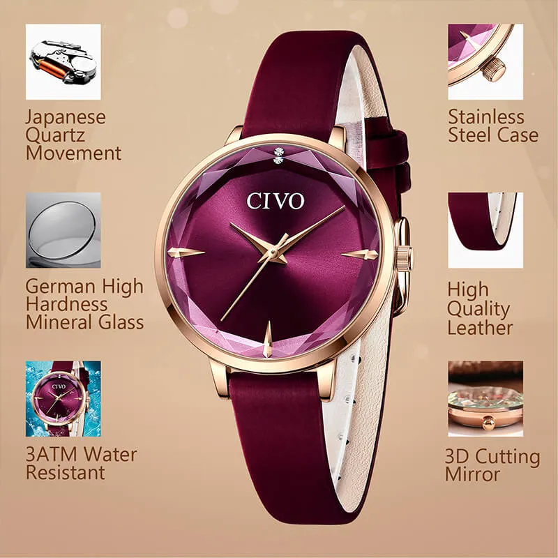 8122C | Quartz Women Watch | Leather Band