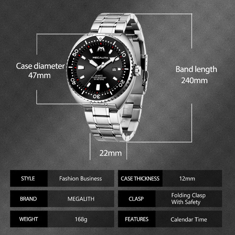 8604M | Quartz Men Watch | Stainless Steel Band