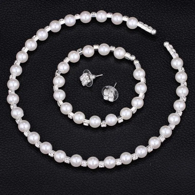 8MM handmade pearls, Rhinestone necklaces, bracelets, earrings