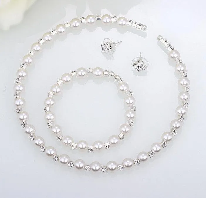 8MM handmade pearls, Rhinestone necklaces, bracelets, earrings