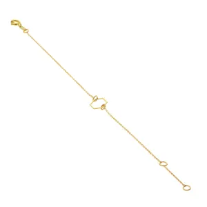 9kt Gold Hexagon Chain Bracelet