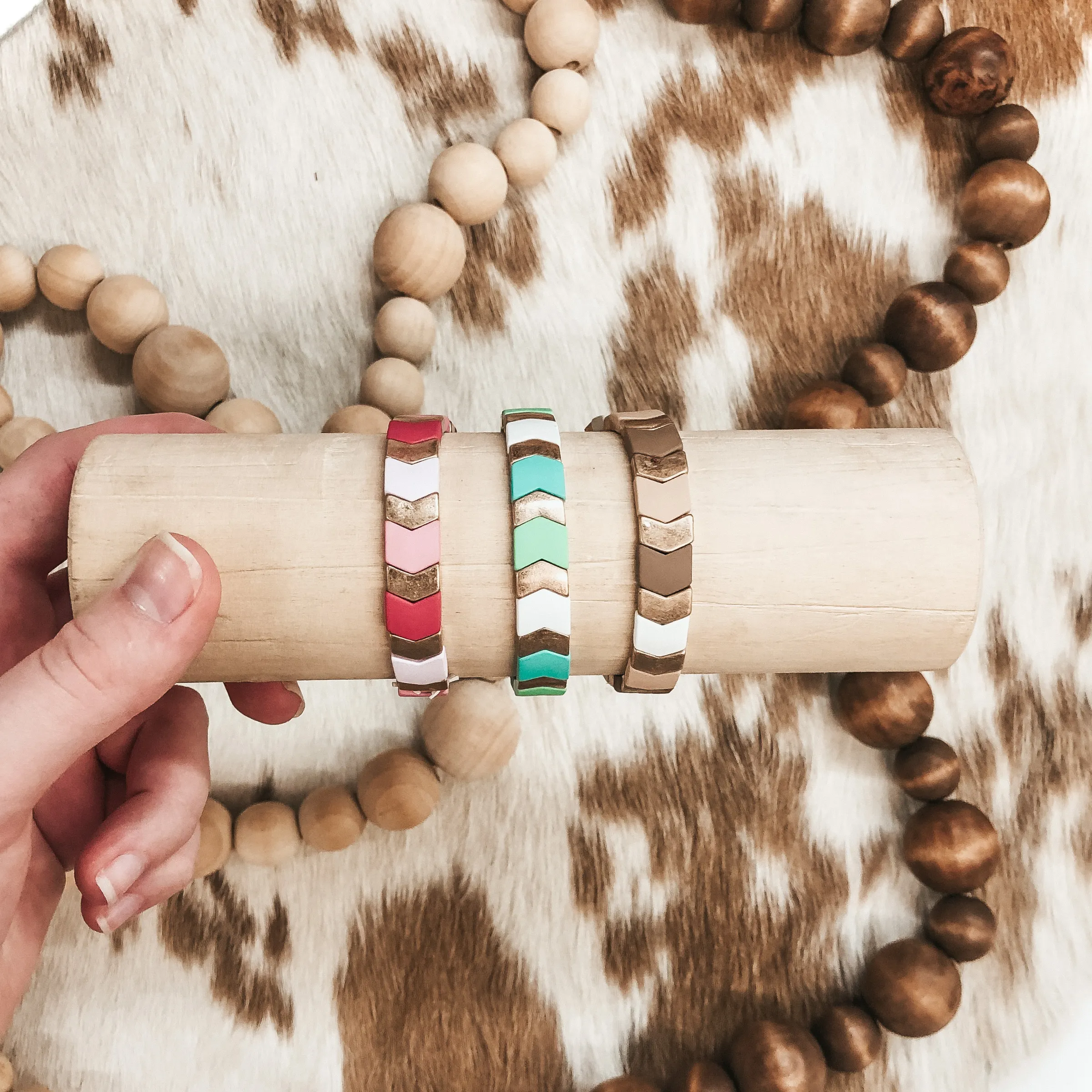 All About Matte Chevron Bracelet in Browns