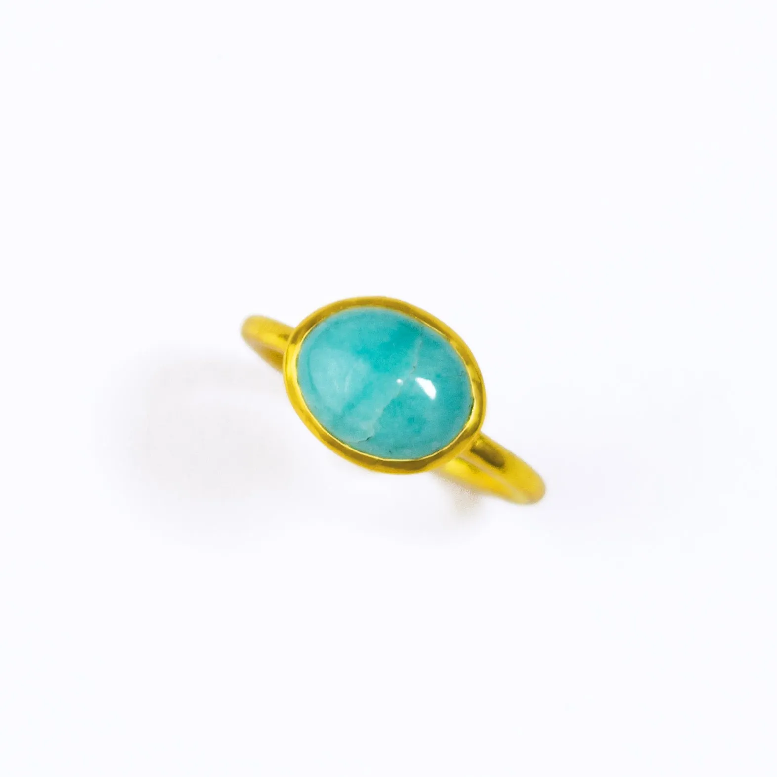 Amazonite Cabochon Oval Ring