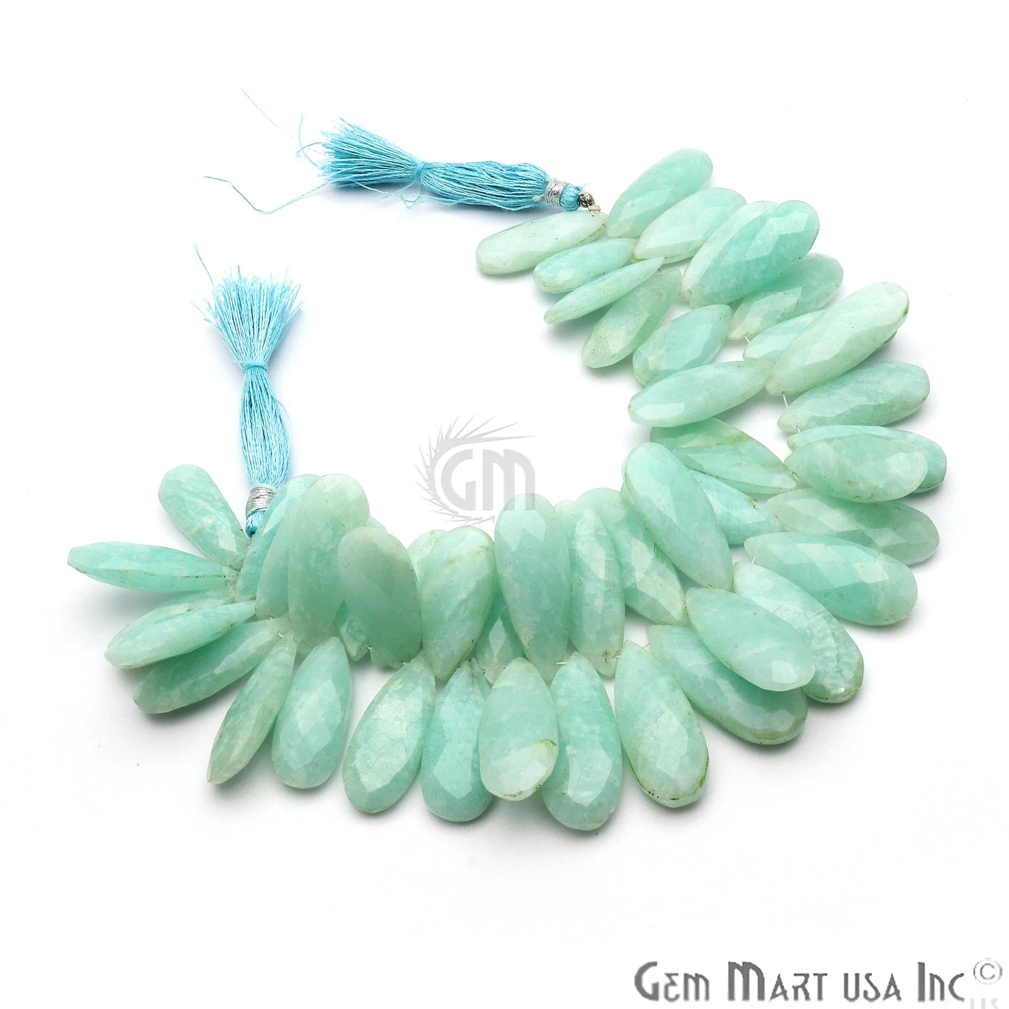 Amazonite Pears Beads, 8 Inch Gemstone Strands, Drilled Strung Briolette Beads, Pears Shape, 28x12mm