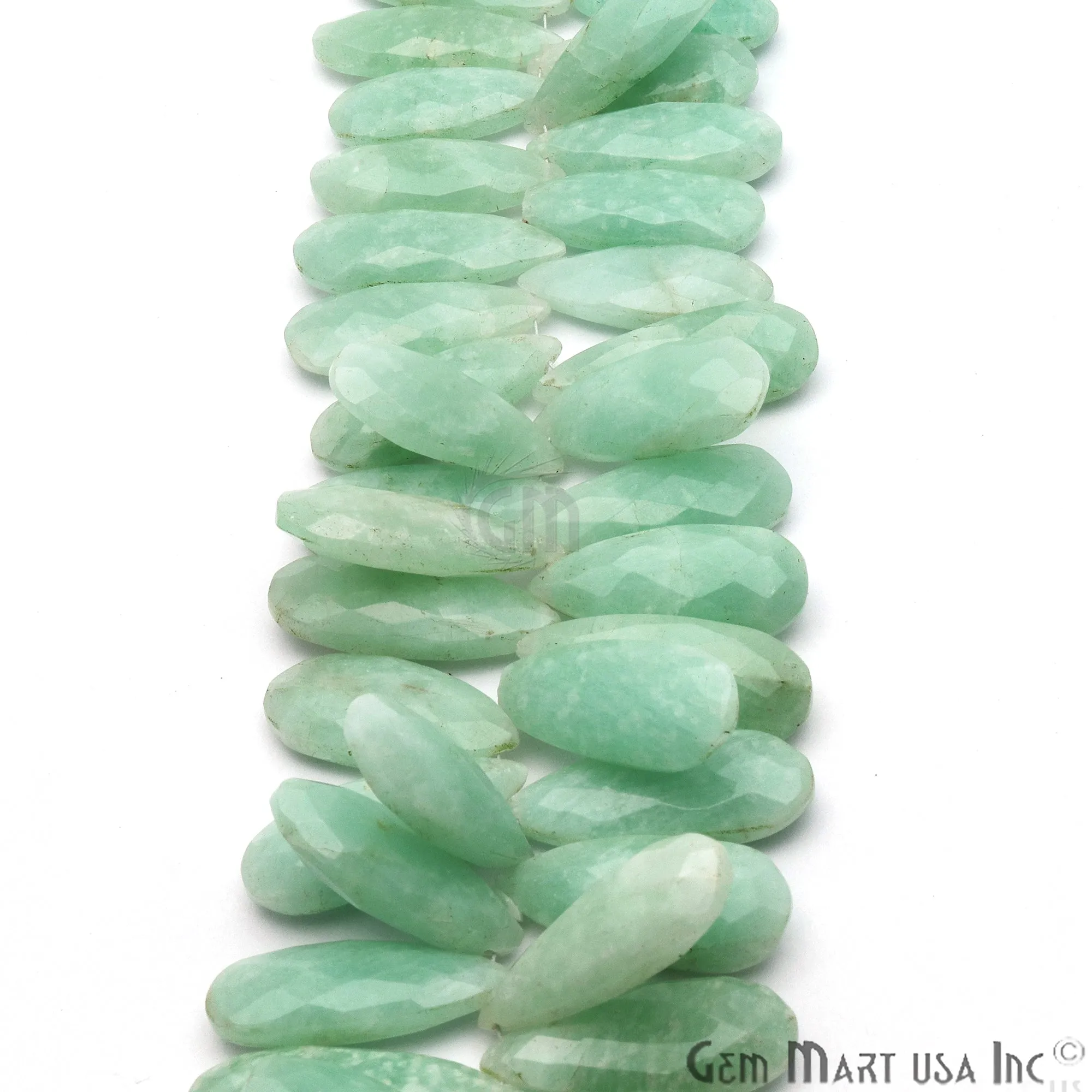 Amazonite Pears Beads, 8 Inch Gemstone Strands, Drilled Strung Briolette Beads, Pears Shape, 28x12mm