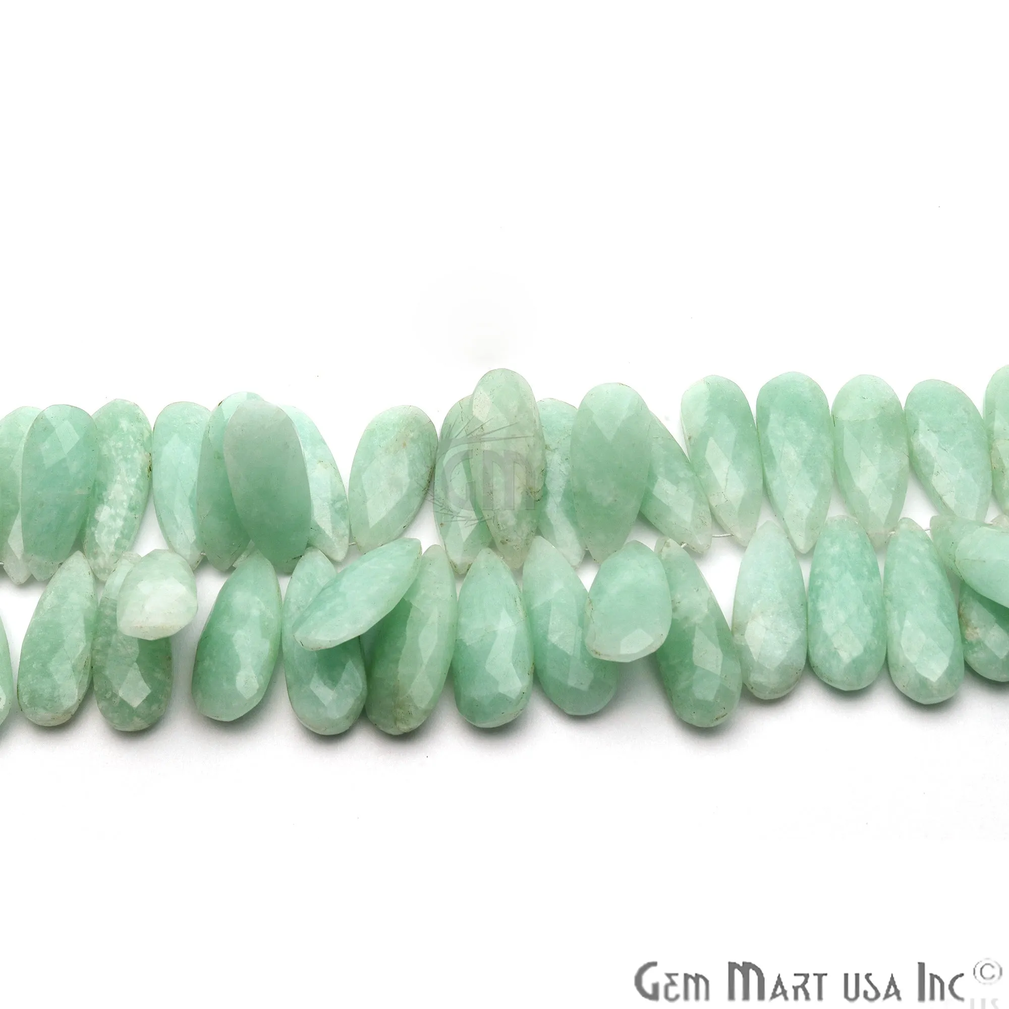 Amazonite Pears Beads, 8 Inch Gemstone Strands, Drilled Strung Briolette Beads, Pears Shape, 28x12mm