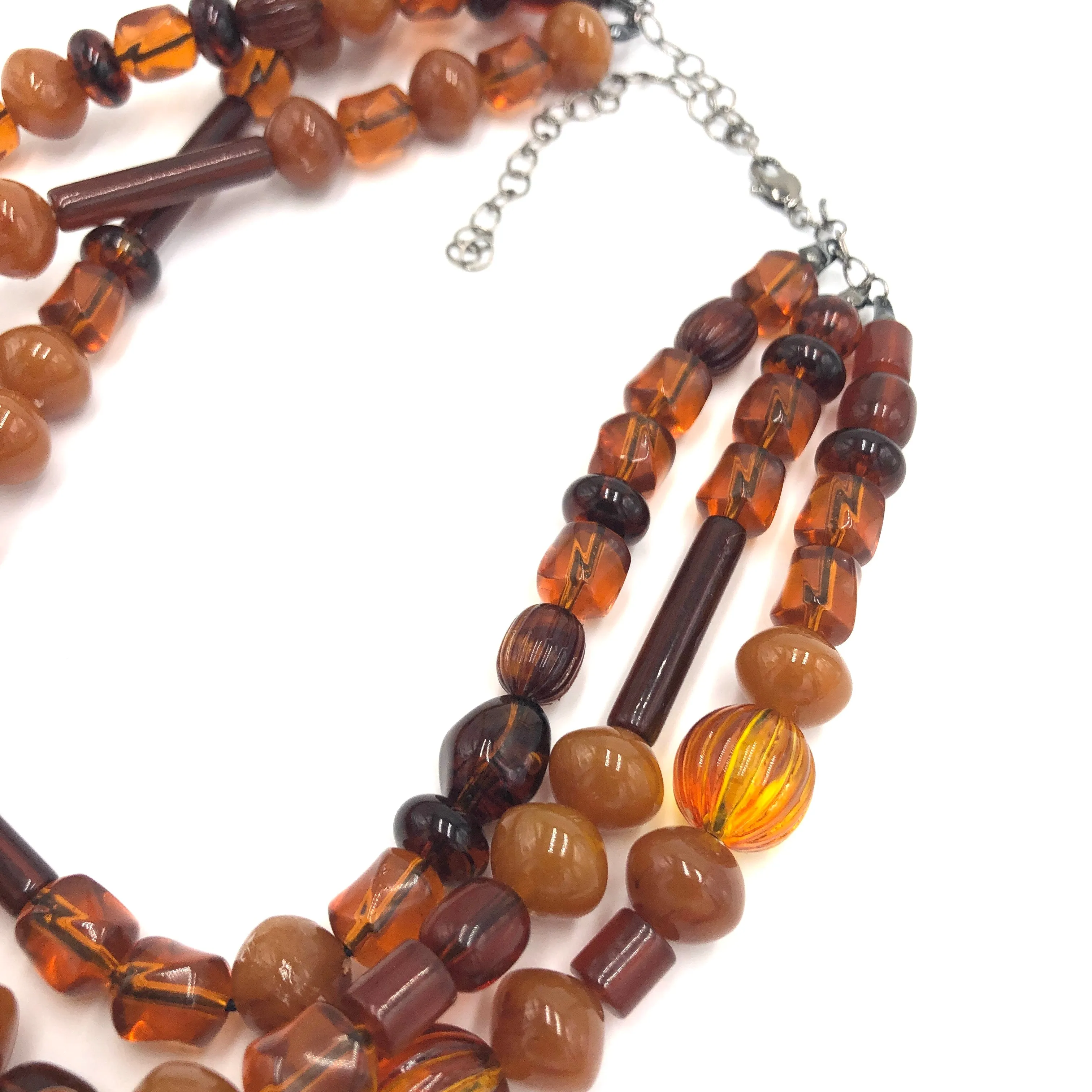 Amber & Tortoise Beaded Morgan Necklace