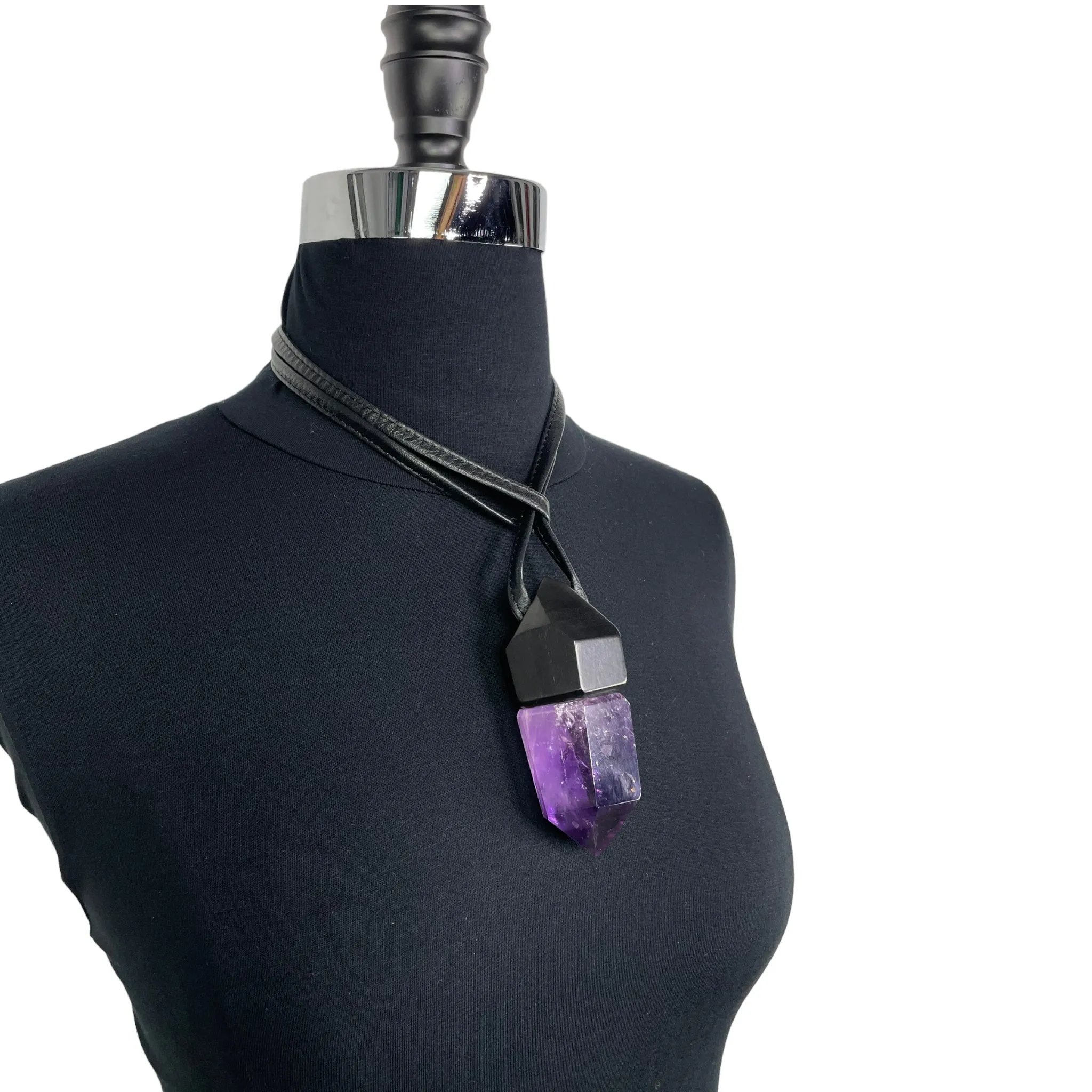 AMETHYST/EBONY PENDANT