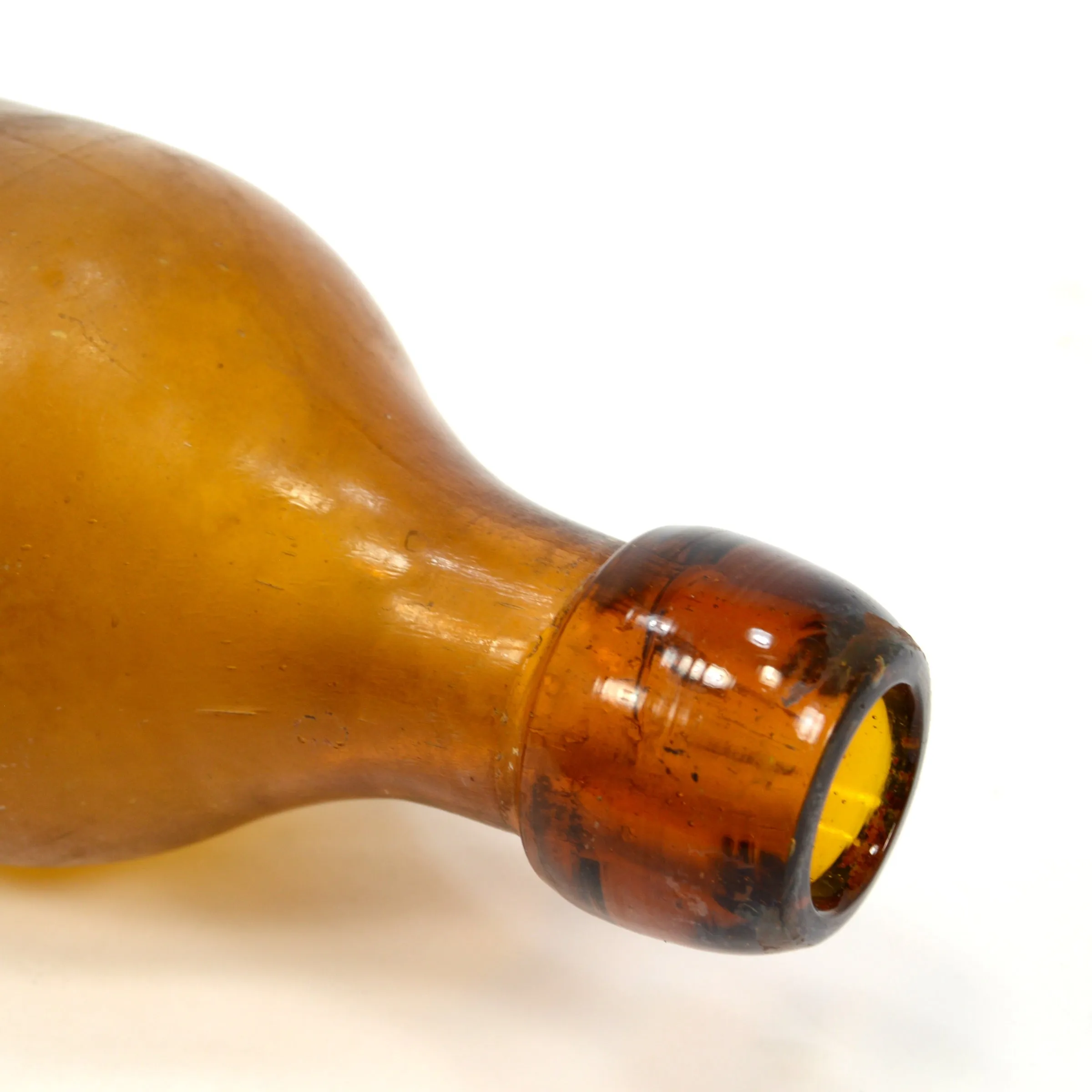 Vintage Yellow-Amber Tiffany & Allen Golden Lager Blob Beer Bottle - Dover, NJ Collectible