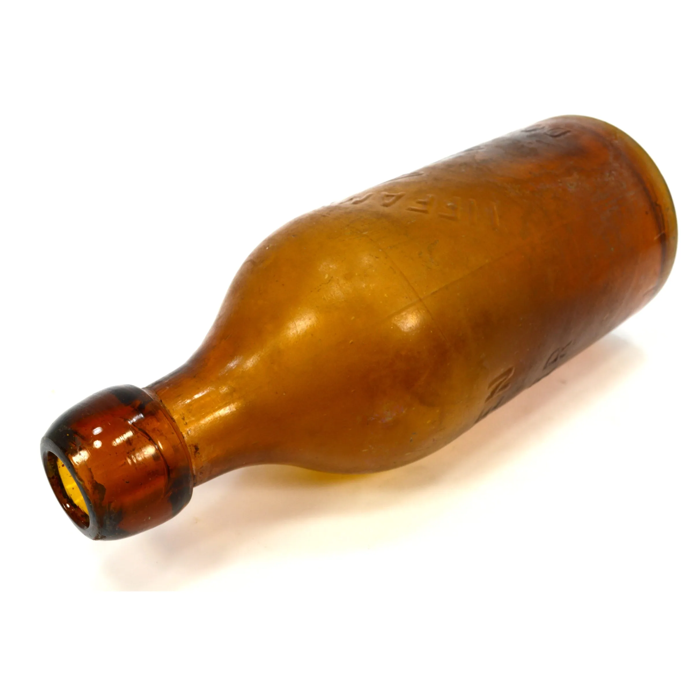 Vintage Yellow-Amber Tiffany & Allen Golden Lager Blob Beer Bottle - Dover, NJ Collectible