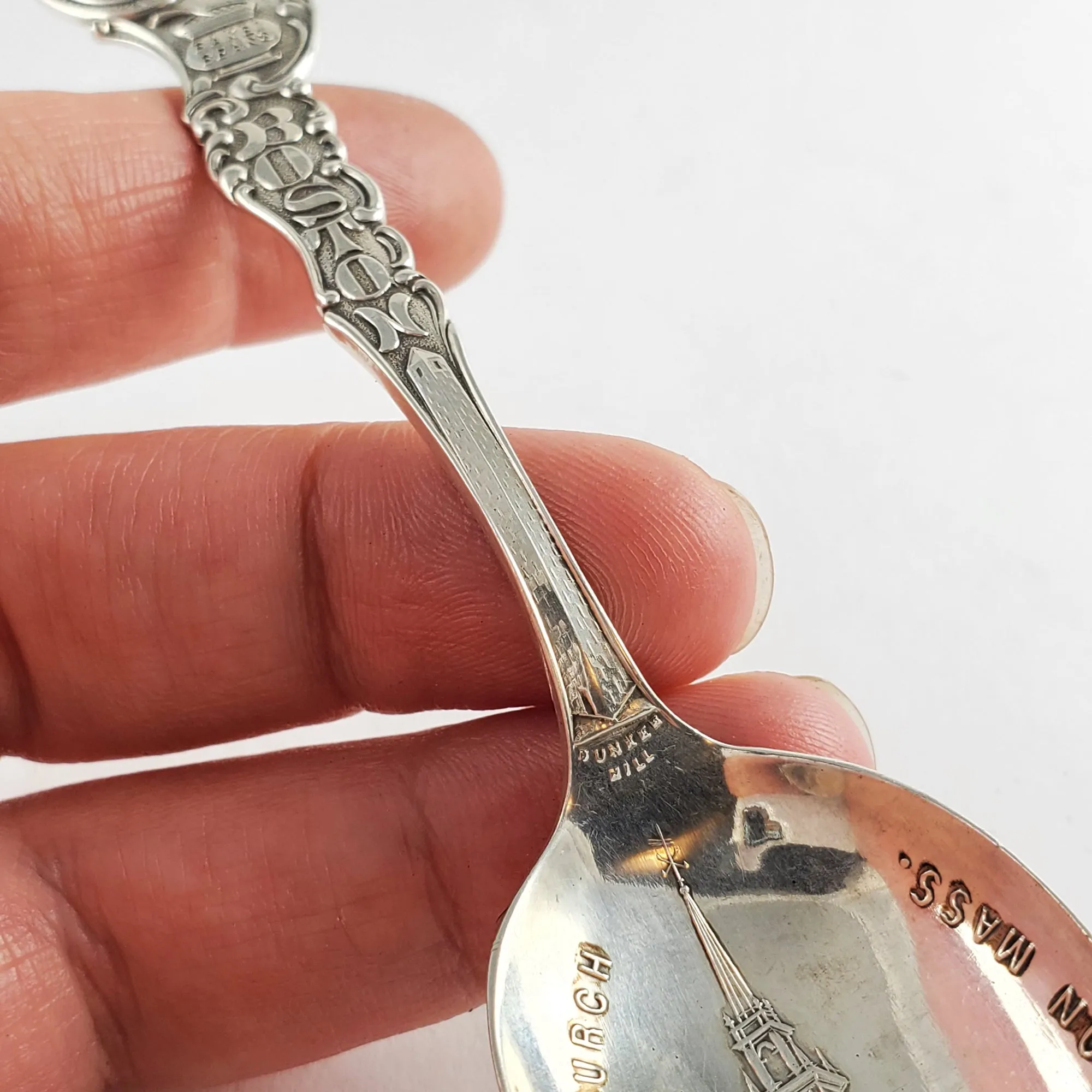 Antique Sterling Silver Boston Souvenir Spoon Ring - Made to Order