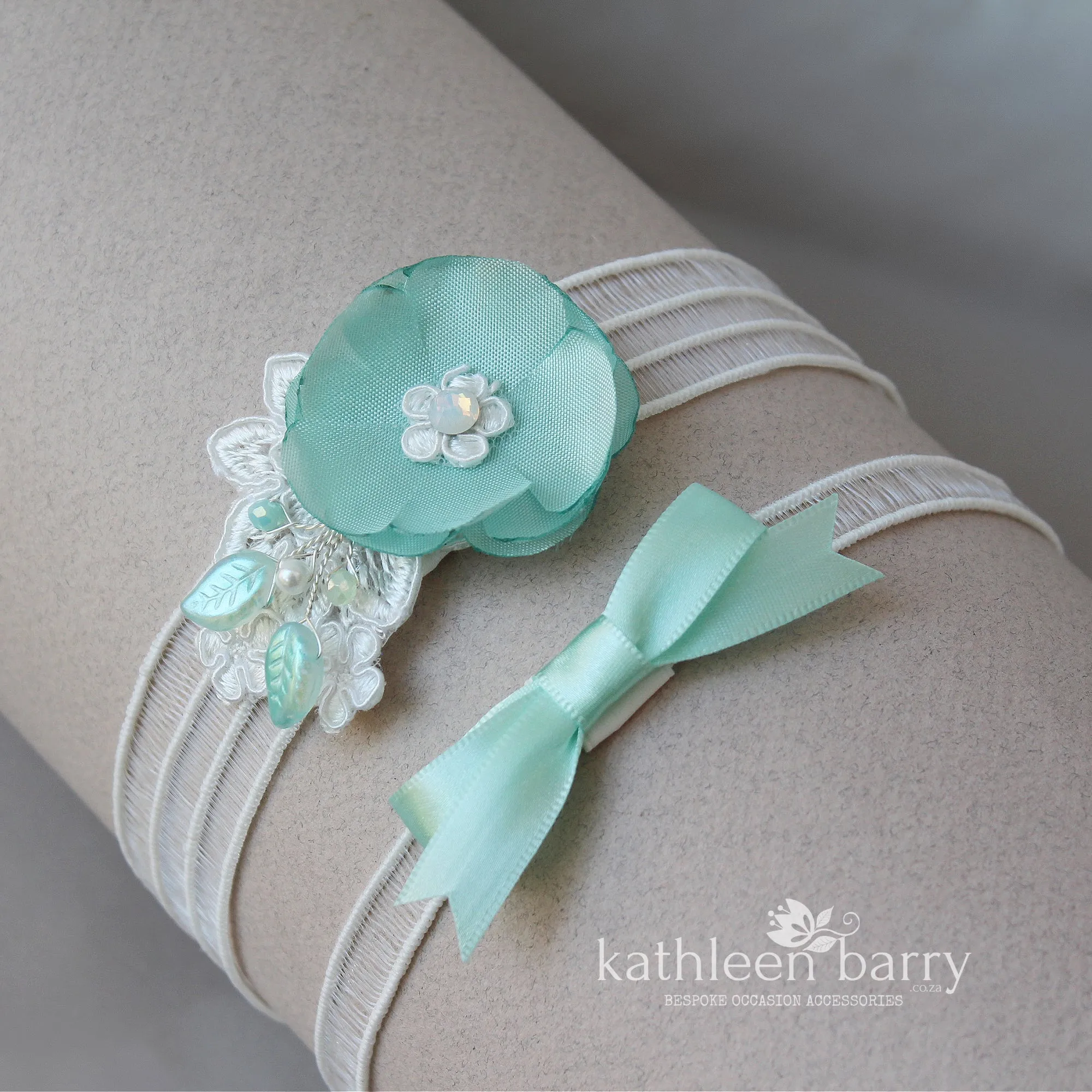 Aqua Mint Garter garter - Main and tossing - custom colors available (sold separately or as a set)