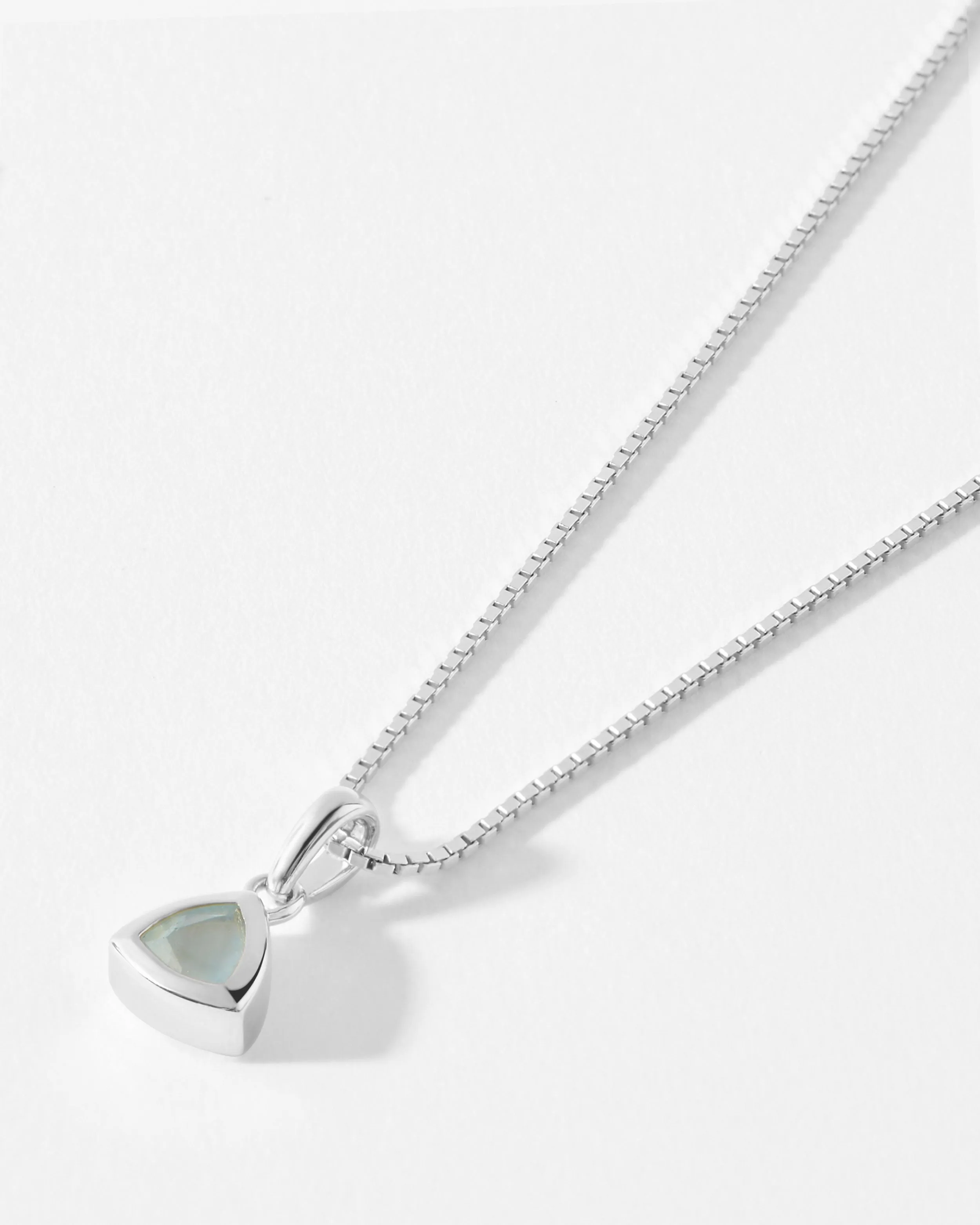 Aquamarine March Birthstone Necklace - Silver