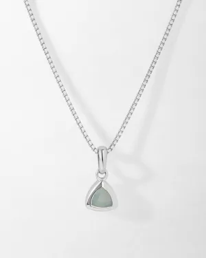 Aquamarine March Birthstone Necklace - Silver