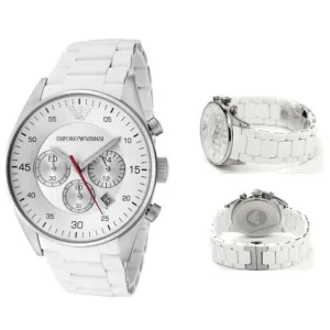 AR5859 White Sports Chronograph Men's Steel Watch