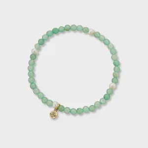 Aventurine & pearl prosperity gem bracelet