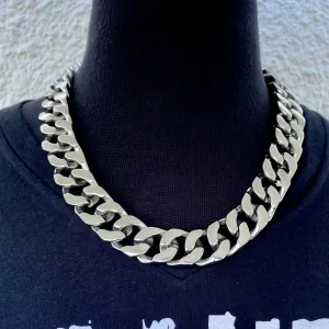 Bagger Necklace - "EASY BIKER" - Polished Cuban Link - 3/4 Inch wide CEB1