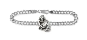 Basset Hound Bracelet Jewelry Sterling Silver Handmade Dog Bracelet BAS5-B